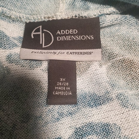 Added Dimensions for Catherines 3X (26W/28W) Animal Print Metallic Cardigan - Picture 6 of 9